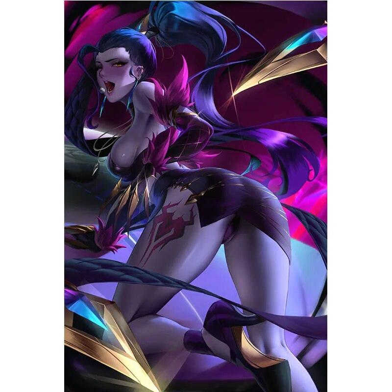 Print Game LOL White Fox Tail Warrior Nude Sexy Girl Art Canvas Poster Living Room Bedroom Home Wall Picture