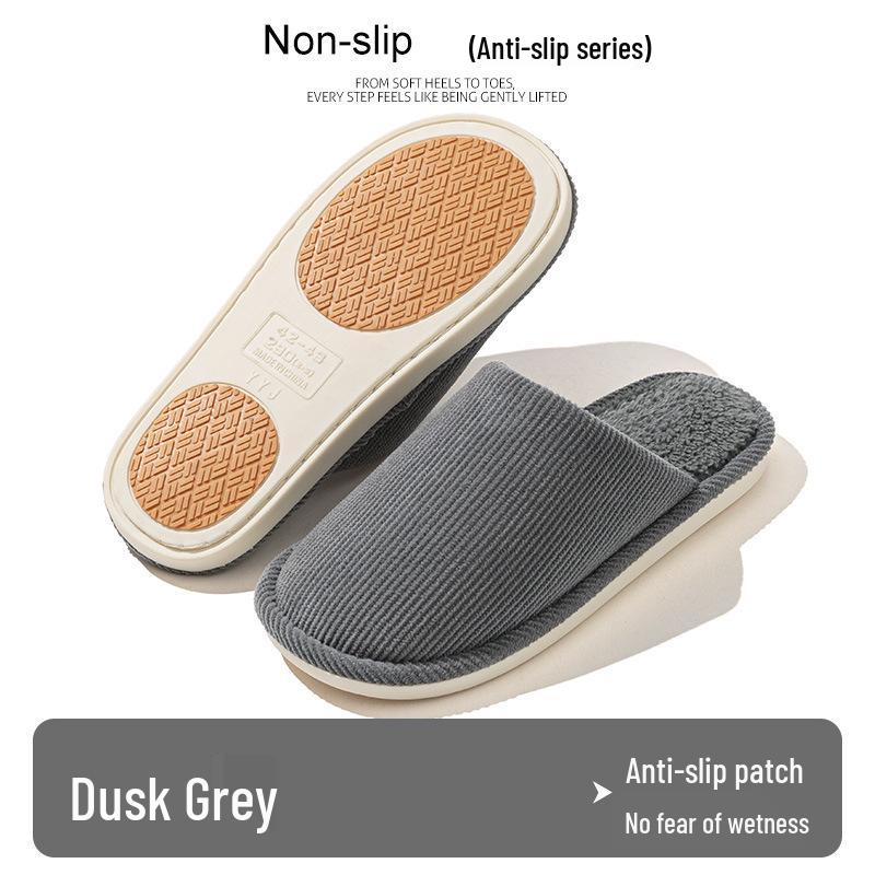 Women's & Men's Anti-slip Plush Slippers - Silent and Warm Cotton for Elderly, Autumn/Winter Indoor Use, 2025 Collection.