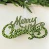 Green Christmas Tree Pendant Sparkle Powder Decorative Snowflake Elk Ballet Girl Pendants Gold Sequins