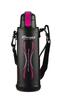 PEARL METAL HB-3063 Stainless Steel Water Bottle, 1100ml, Direct Drinking, Pink X Black, with Pouch, New Energy Charger