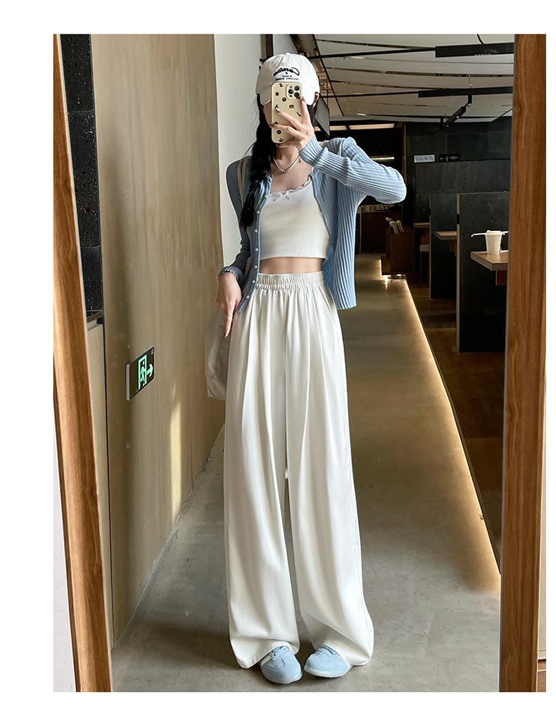 Women's Blue Wide-Leg Drape Jeans