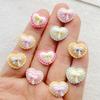 30pcs Resin Colorful Cute Bow Heart shape Flat back Rhinestone Scrapbook DIY Wedding Applique Decor Jewelry Accessories Crafts