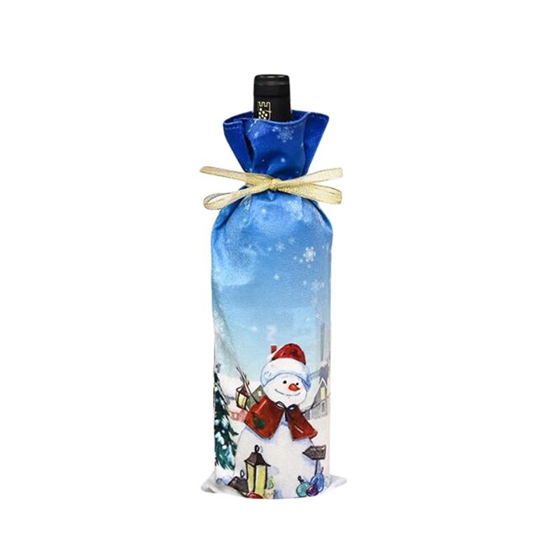

Christmas Wine Bottle Cover Non-woven Sequins Santa Claus Snowman Ornaments For Home Xmas 2026 New Year Party Table Decor