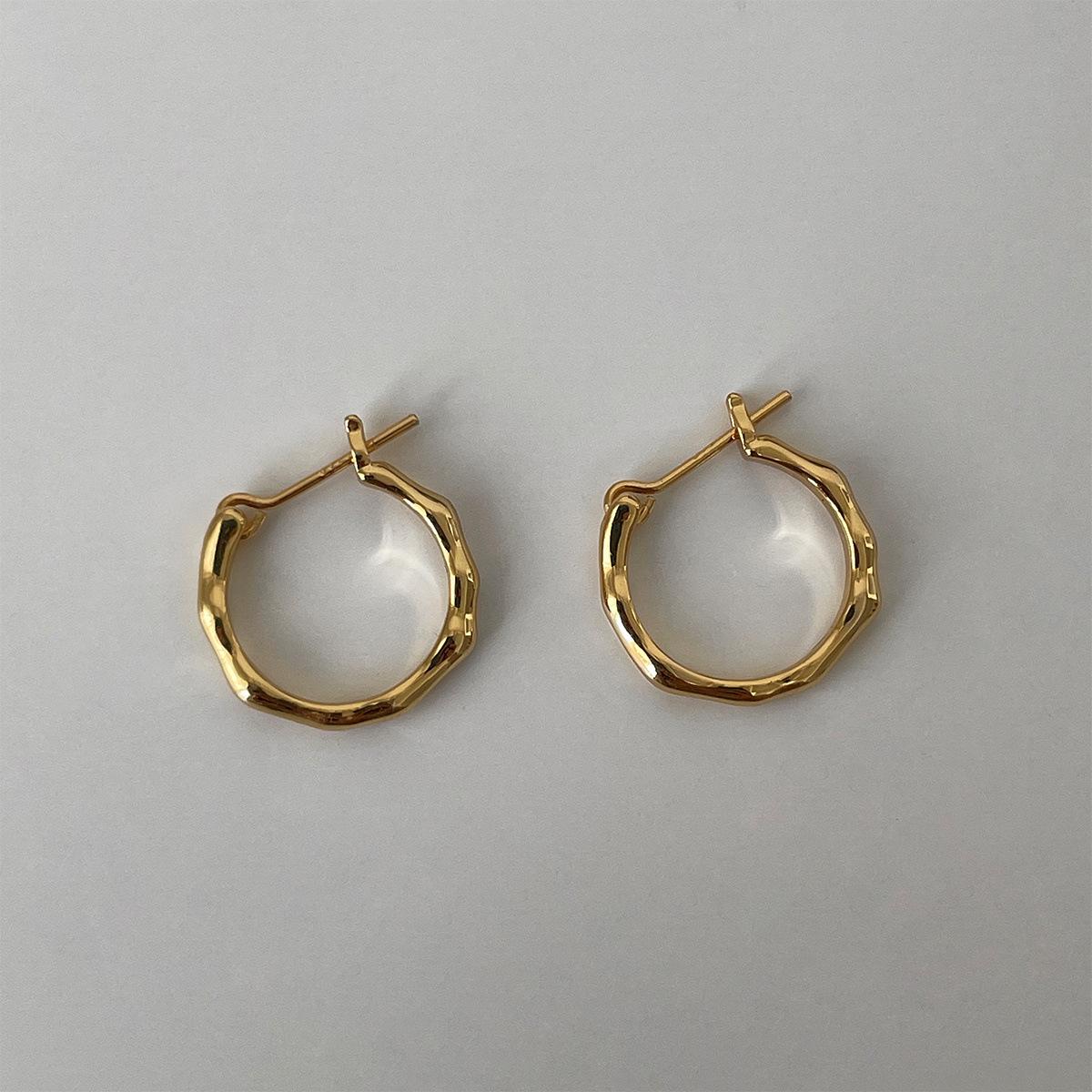 

925 Silver Needle Irregular Plain Ring Earrings Women s Simple Fashion Premium Ear Bone Nails Cold Wind Exquisite Earrings 925 silver needle