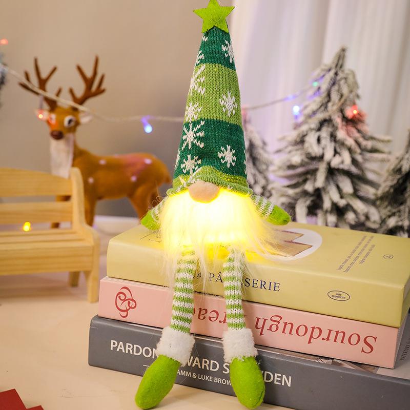 1 Stück Frohe Weihnachten Leuchtender Wichtelpuppe Plüsch Elf Weihnachtsmann Schneemann Rentier Weihnachten Gesichtsloser Wichtel LED-Licht Partyzubehör Heimdekoration