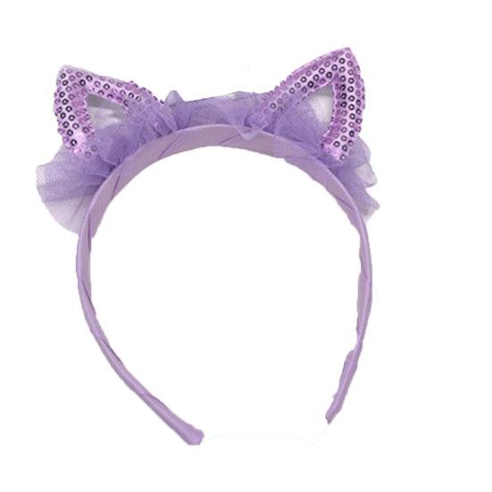 Dziewczyny Słodkie kocie uszy Kształt Gaza Cekiny Opaska Opaska do włosów Akcesoria do obręczy