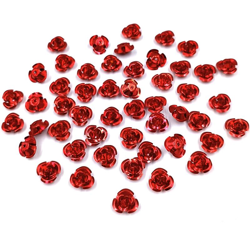 100/150/200 Stück Rosenblüten lose Perlen 8 10 12 mm Anhänger Großhandel DIY für Halskette Armband Schmuckherstellung