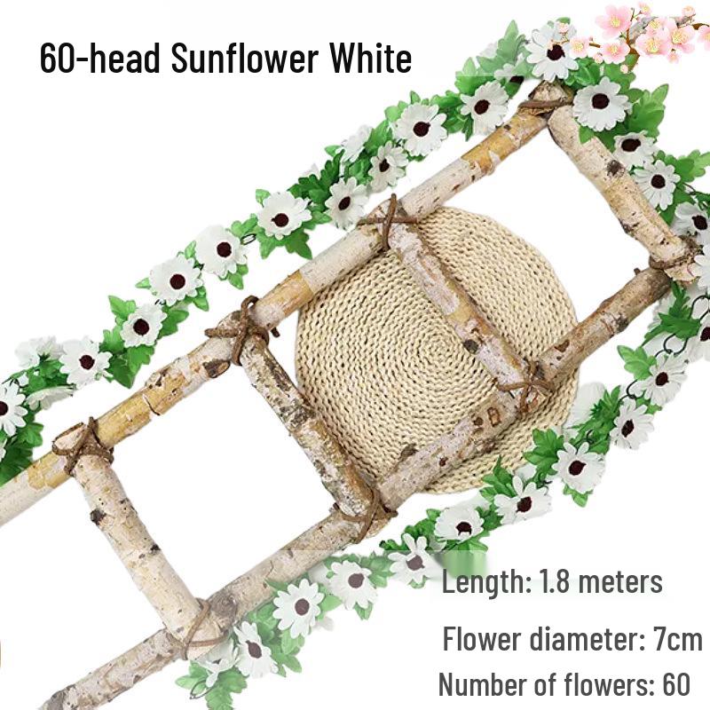 Sunflower Vine Faux Floral Decor for AC Pipe & Wall Hanging