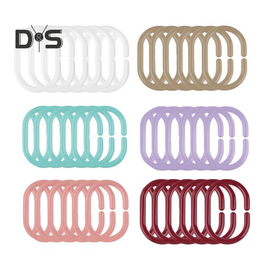 12 buc cârlige pentru perdea de duș rezistente universale pentru baie, tijă de duș în formă de C, inel de umeraș, suport pentru perdea de baie, accesorii