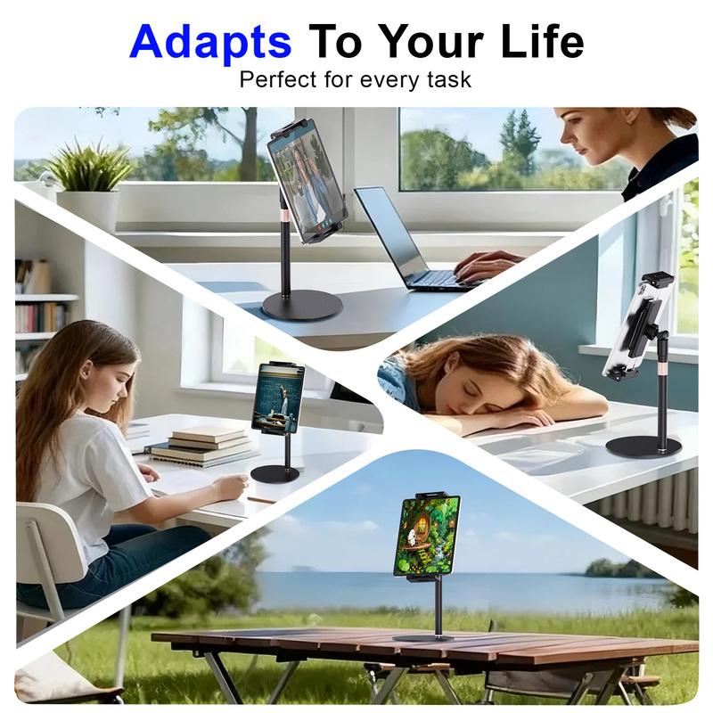 Desktop Tablet Stand Phone Holder for 4-14 Inch Devices Adjustable Tabletop Mount for Video Calls Reading Streaming Office Use