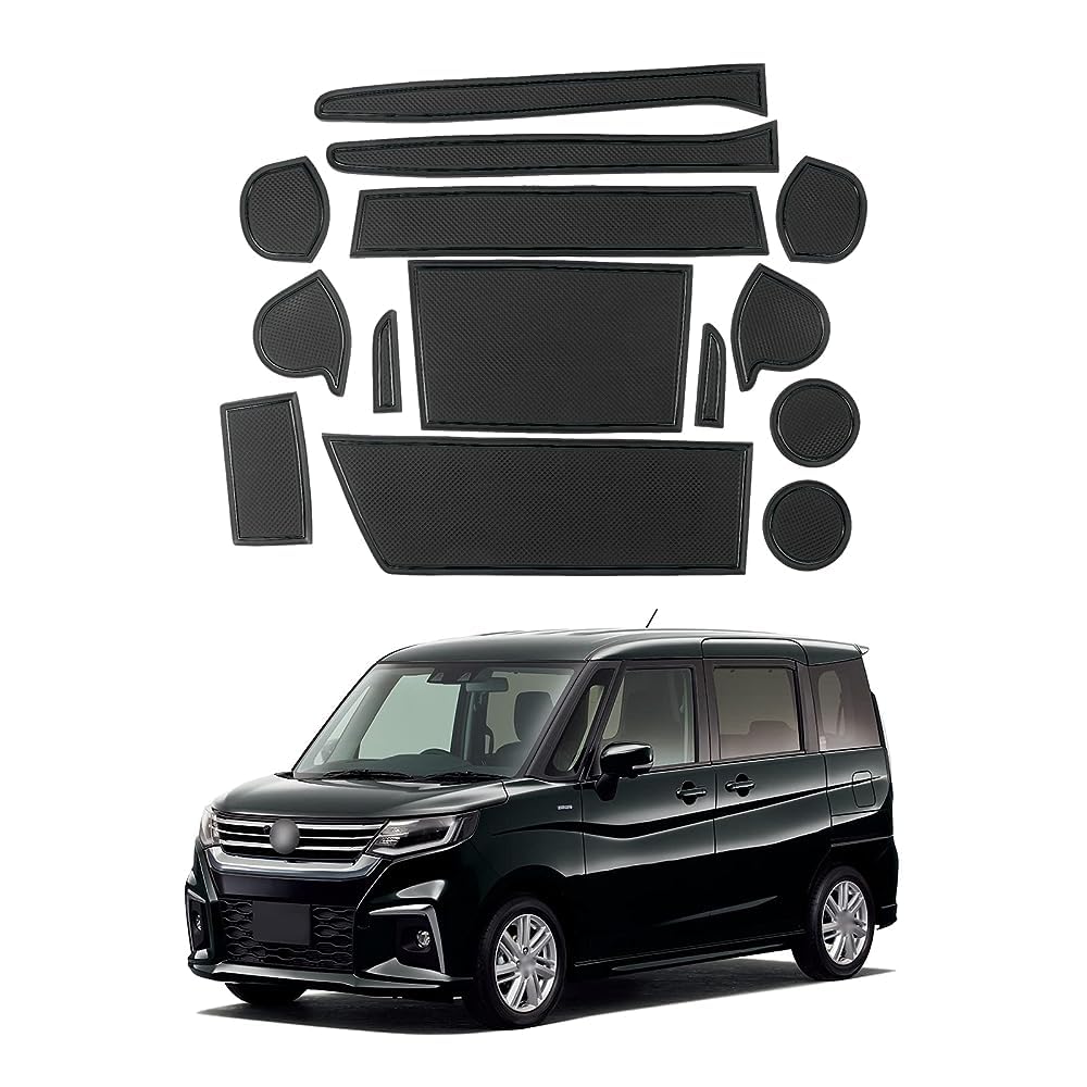 SHAOHAO Suzuki Solio Rubber Interior Rubber Mat for Suzuki Solio Easy and Popular Suzuki Solio Accessory Black MA27S/MA37S Mat, MA27S/MA37S, Non-Slip,