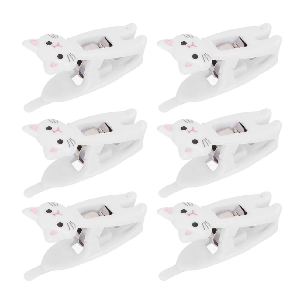 6Pcs Cartoon Shape Cartoon Clips Small Size Sealing Clips Cute Windproof Clips Desk Organizing
