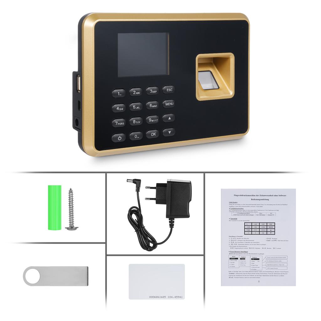 Bisofice Biometric Time Clock Attendance Machine for Employees Support 1000pcs Fingerprint 1000pcs Password 1000pcs ID