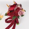 Wedding Artificial Flower Bouquet Rose Flower Ornaments Handheld for Bridal Bouquet Wedding Party Props