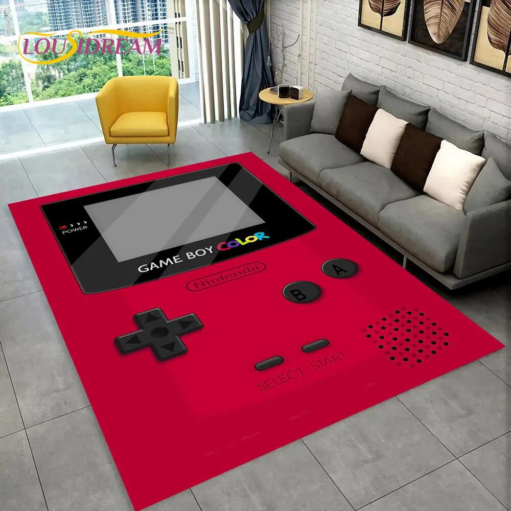 Teppich mit Retro-Spielkonsole Game Boy GBA, Teppich für Zuhause, Wohnzimmer, Kinderzimmer, Sofa, Fußmatte, Dekor, rutschfeste Bodenmatte