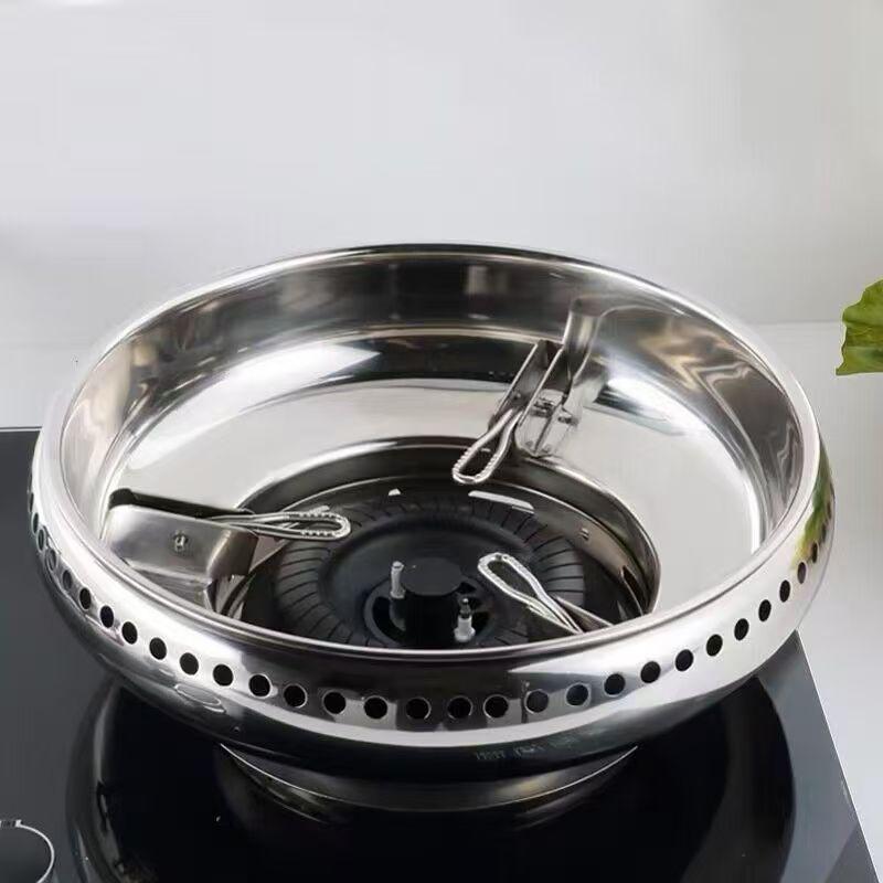 Stainless Steel Gas Stove with Windproof Magnetic Double-Layer Fire Ring Stand for Home Use