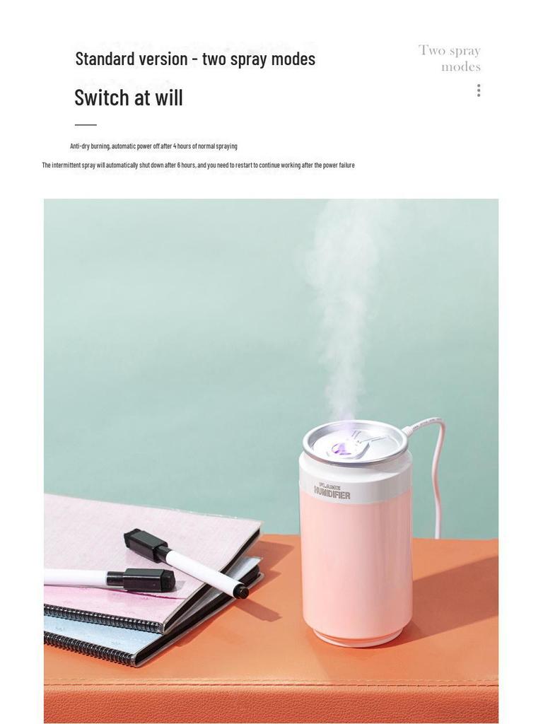 Umidificatore USB Portatile Creativo a Forma di Lattina di Coca-Cola per Casa, Ufficio e Auto