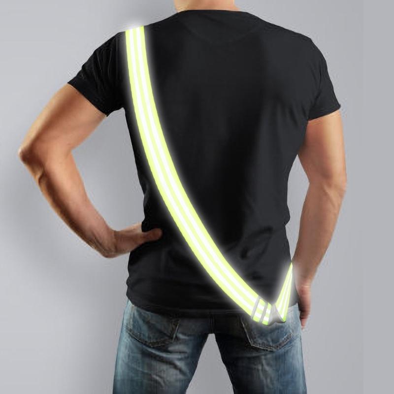 Reflecterende banden voor wandelen in het donker, reflecterende riem met hoge zichtbaarheid, verstelbare elastische reflecterende heupriem voor hardlopen