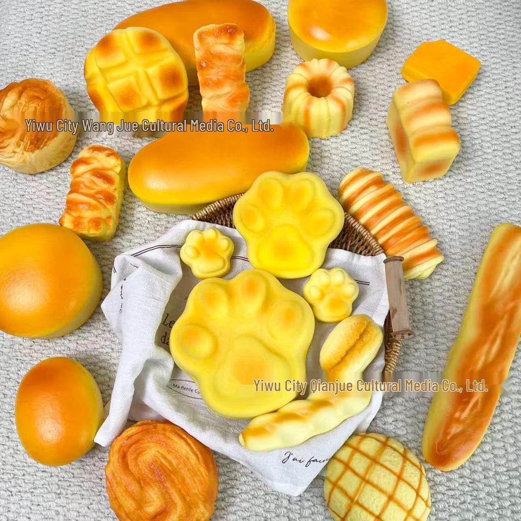 Simulated Bread Squeeze Toy for Stress Relief and Display