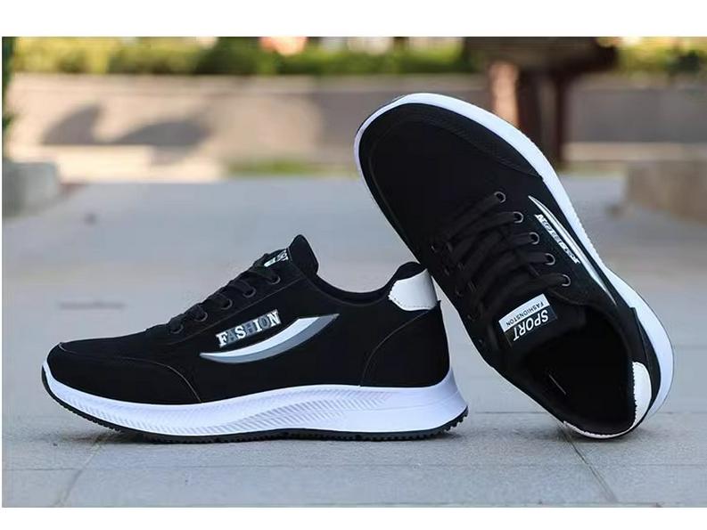 Chaussures de course imperméables en cuir pour homme – Noires, antidérapantes, décontractées, pour personnes d'âge moyen et âgées