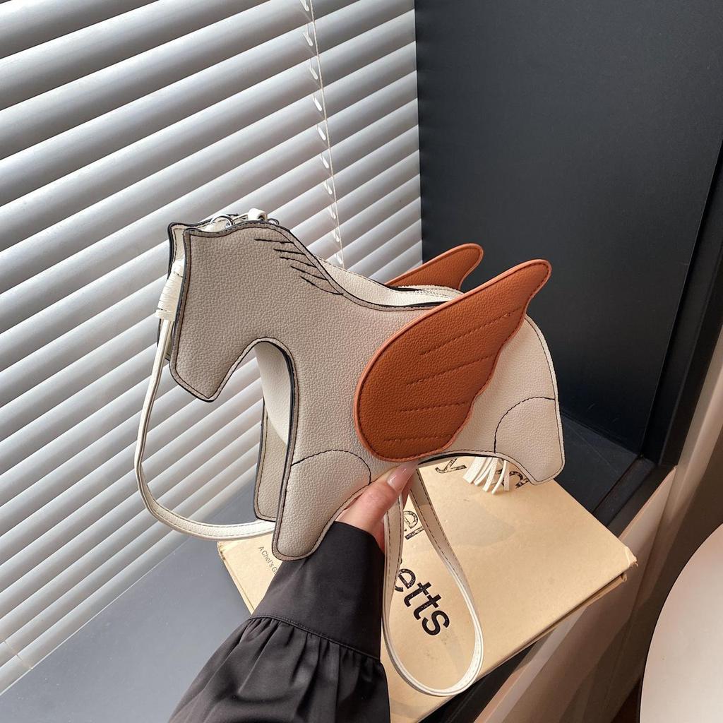 Yogodlns High Quality Women PU Leather Shoulder Bag Fashion Horse Shape Handbags Crossbody Bags for Women Casual New Female Messenger Bag