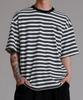 LIKE THE MOST Double Stripe Oversized Short Sleeve T-Shirt_White