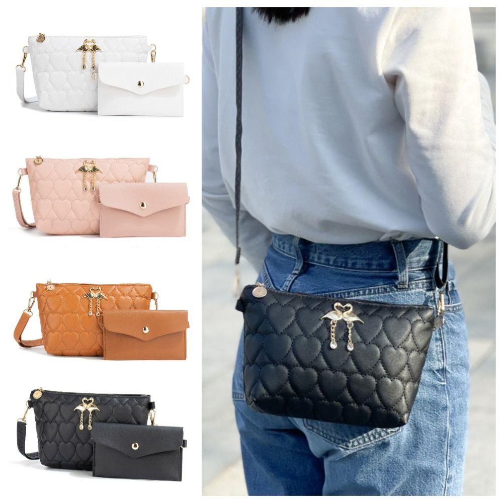

Elegant Crossbody Phone Pouch Zipper Mobile Phone Messenger Bag Female рожевий