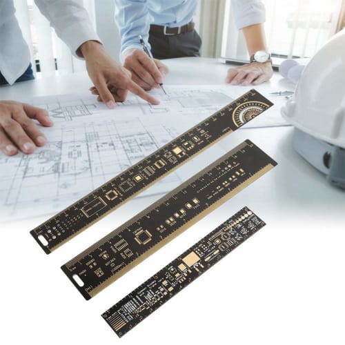 Printed Circuit Board Ruler, PCB Ruler for Circuit Design and Electronics, Centimeter/Inch Measures, 25cm/15cm/20cm, Measuring Tool