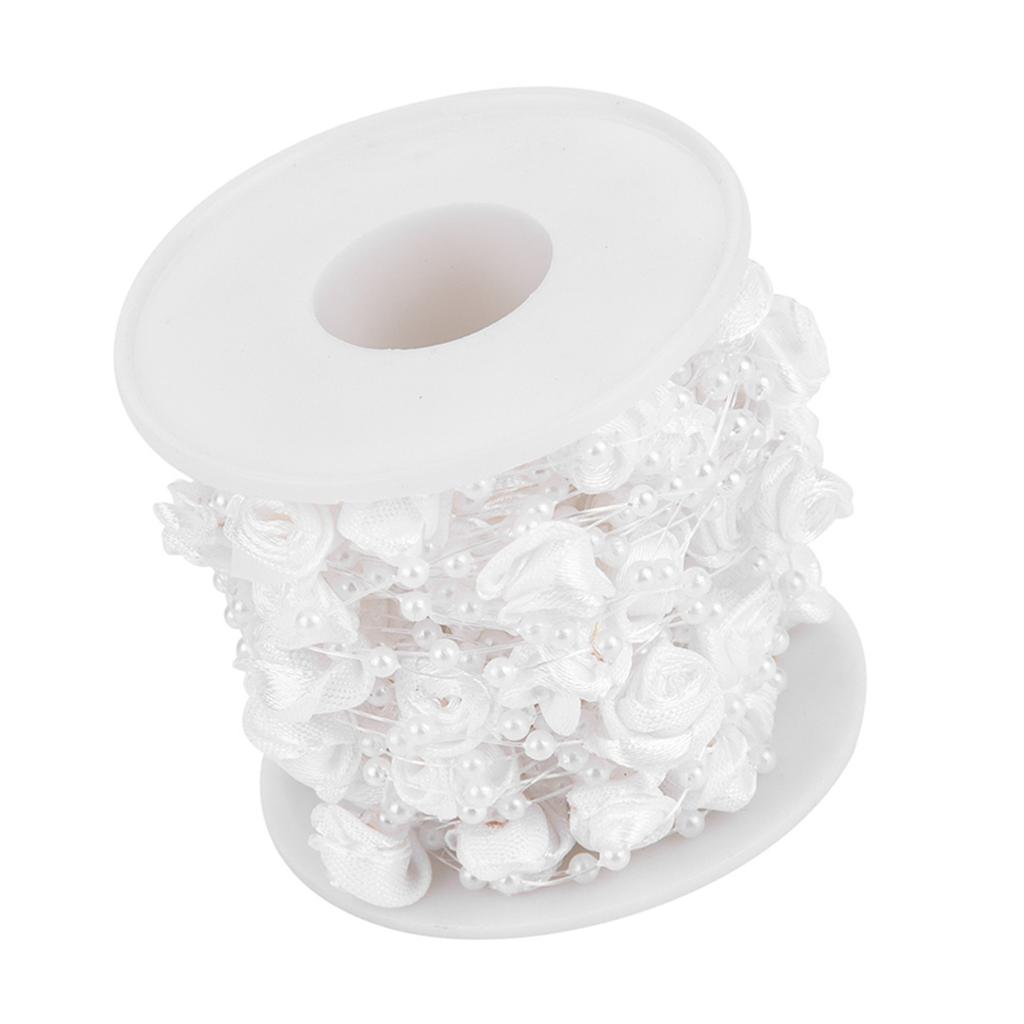 10m Roll Rose Artificial Pearl Wire Beads Garland String DIY Wedding Decoration