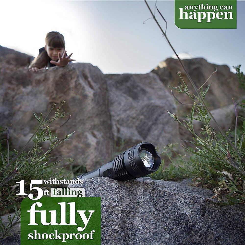 Hochleistungs-P50-LED-Taschenlampe Zoombar 5 Beleuchtungsmodi Wasserdicht Notfall-Camping-Taschenlampe, Verwendung von hochfester Aluminiumlegierung