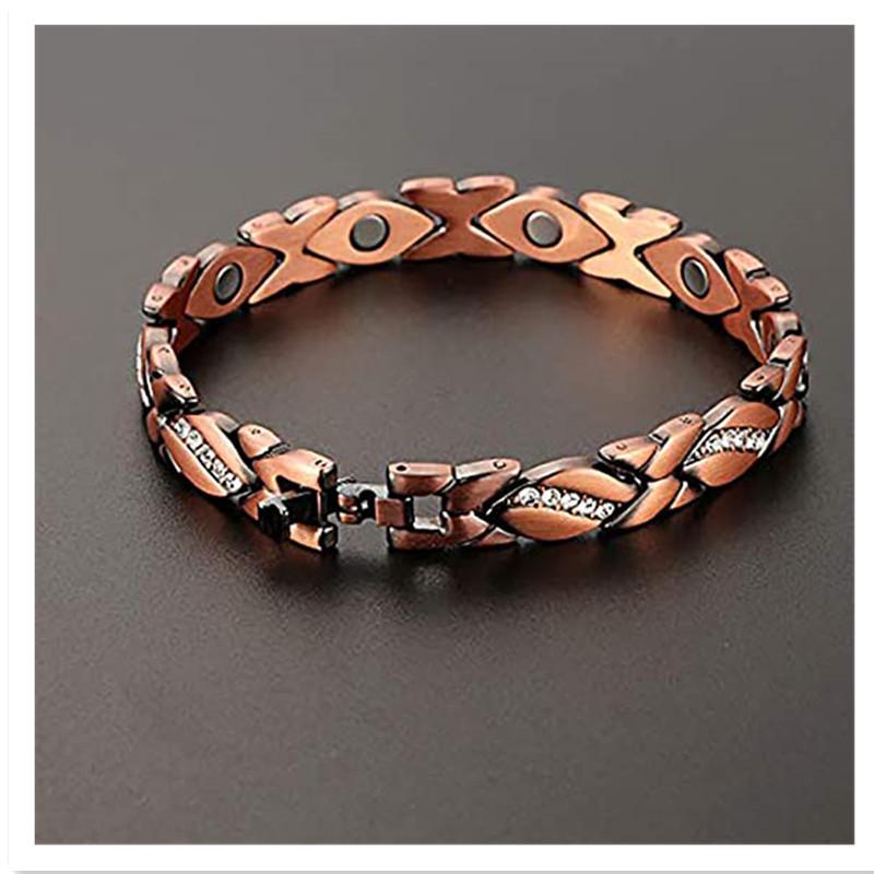 Jiarui Women's Leaf Diamond Magnetic Bracelet