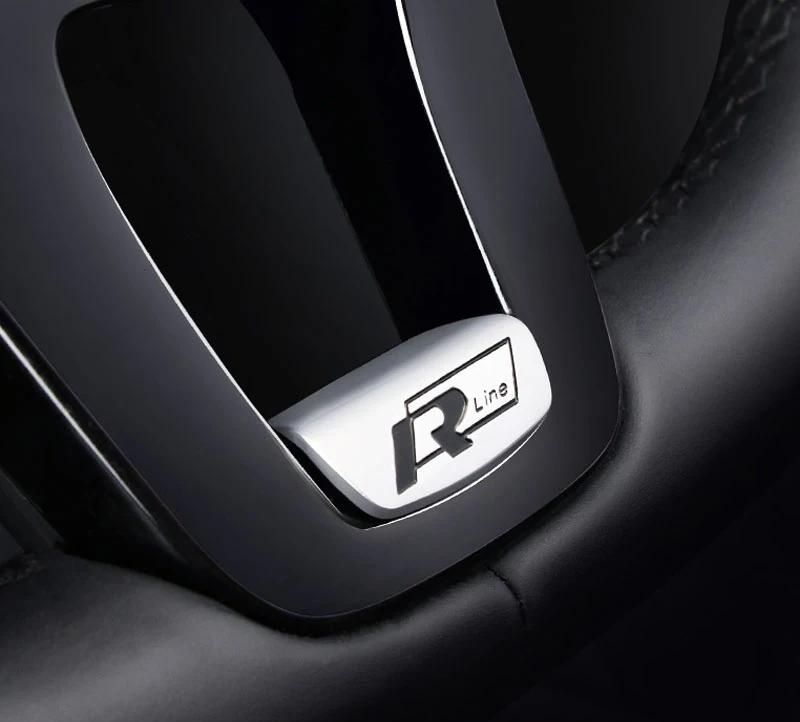 Hot 1Pcs VW Car Steering Wheel Decorative Cover R Line Emblem Sticker For Volkswagen R-Line R GTI Polo T5 T-ROC Golf Passat Scir