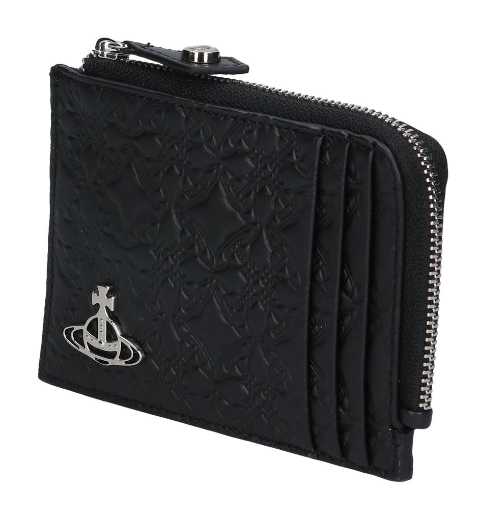 Vivienne Westwood Embossed Nappa Card Holder with Zip closure, 54020008U L003E, Embossed Nappa N403 Black [Used]