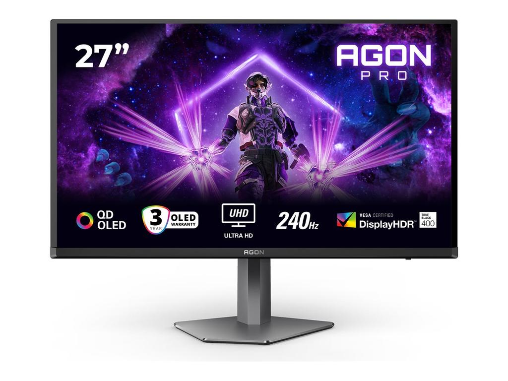AOC AG276UZD AGON 27" QD-OLED Monitor 3840x2160/16:9/250cd/m2/0.03ms HDMI, DP, USB, Výstup na sluchátka