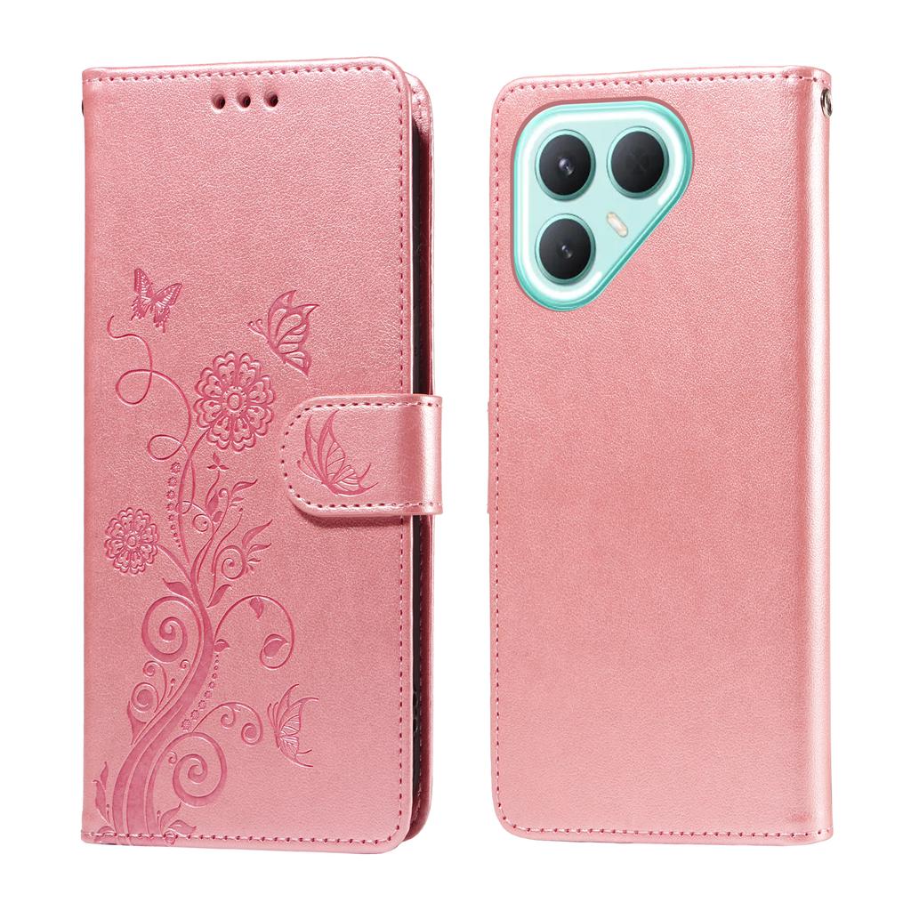 For TECNO Pova 7 Pro 5G Leather Case Butterfly Floral Imprint Wallet Stand Cover