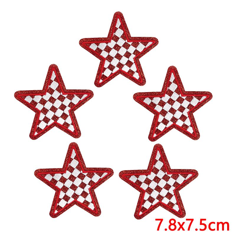 10pcs /Lots Five -Pointed Star Greet Patch Cartoon English Letter Embroidered Patches Iron On Patches For Clothing Jackets Sew Diy