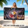 Music Guitar Theme Beach Towel Personalized Custom Name & Text Soft Quick Dry Beach Towel for Swimming Travel