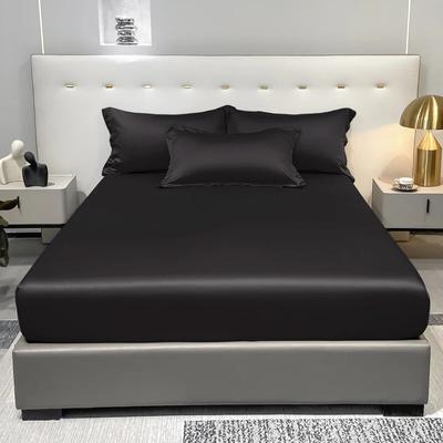 Vier Jahreszeiten Männer und Frauen Einfache Mode Schwarz Satin Einfarbig Eis Seide Tagesdecke Hause Schlafzimmer Hotel