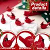 50Pcs Mini Resin Red Cardinal Bird Tiny Cardinal Figurine Ornaments For Gift Xmas Miniature Garden Crafts Cake Christmas Decor