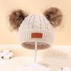 Warm Thicken Baby Hat Scarf Gloves Set Windproof Pompom Knitted Hats Toddler Bonnet  1-5 Years