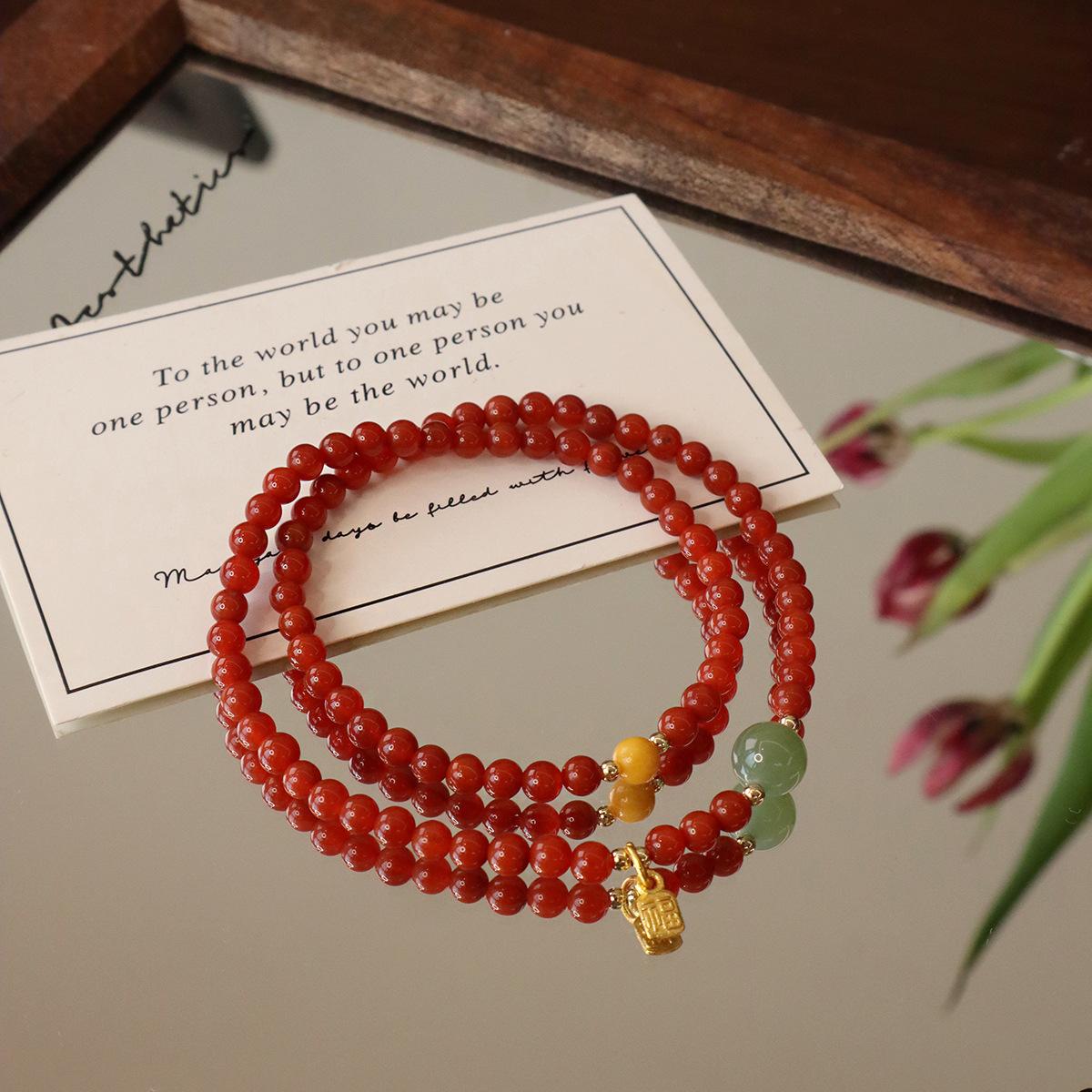 Natural Nanhong agate bracelet.fashion women daily jewelry gift