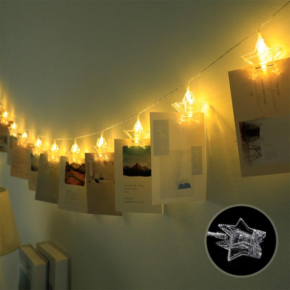 

3m Photo Clips Fairy Lights Battery Powered LED Photo Wall Decoration Lights Wedding Warm Star Clip