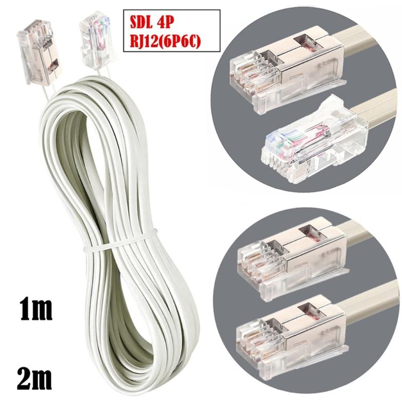 1/2m RJ12 (6P6C)/SDL 4P Stecker auf Stecker Datenkabel Gerade Verdrahtung Pinbelegung Telefonhörer Sprach-Erweiterungskabel