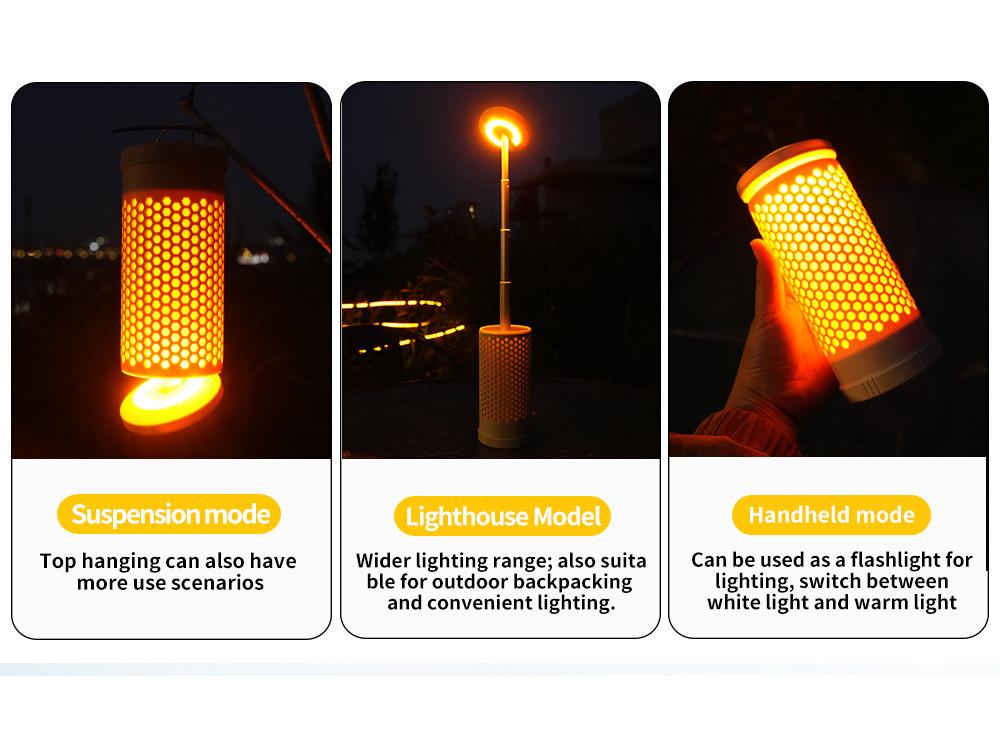Rechargeable Telescopic Camping Lantern with Dual Color Temperature