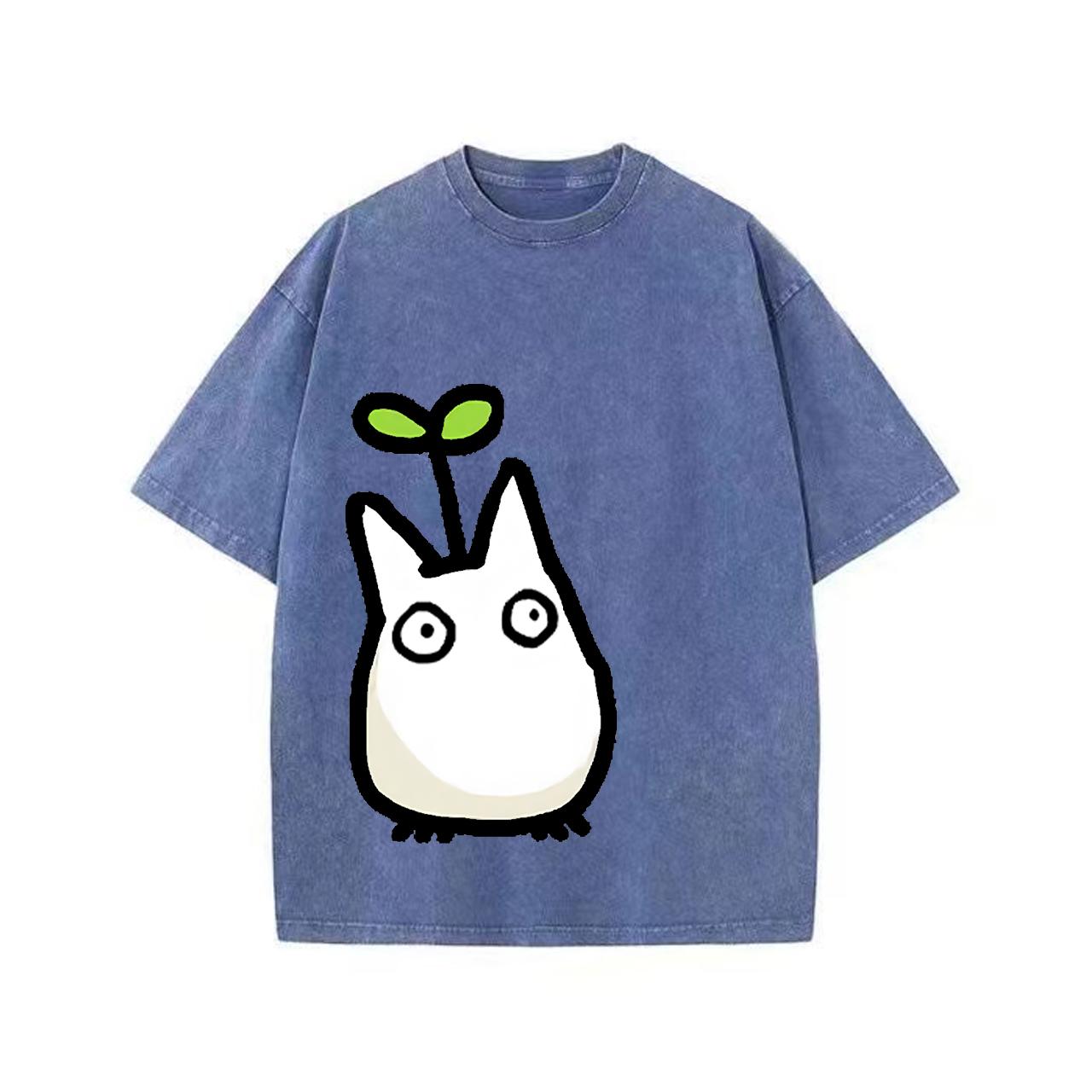 

Футболка Studio Ghibli Футболка Totoro Осень-зима Японская футболка Аниме-принт Мужская футболка Ретро-стираемая винтажная футболка M