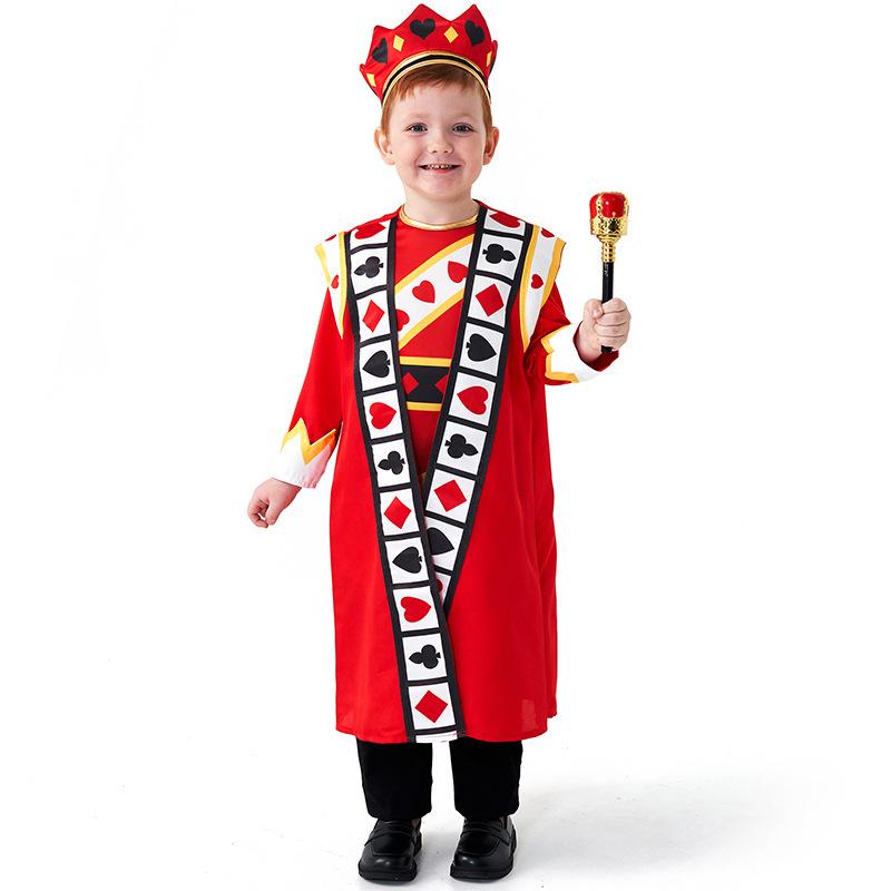 Red King of Spades Halloween Costume - Kids' Fairy Tale Role-Play Outfit