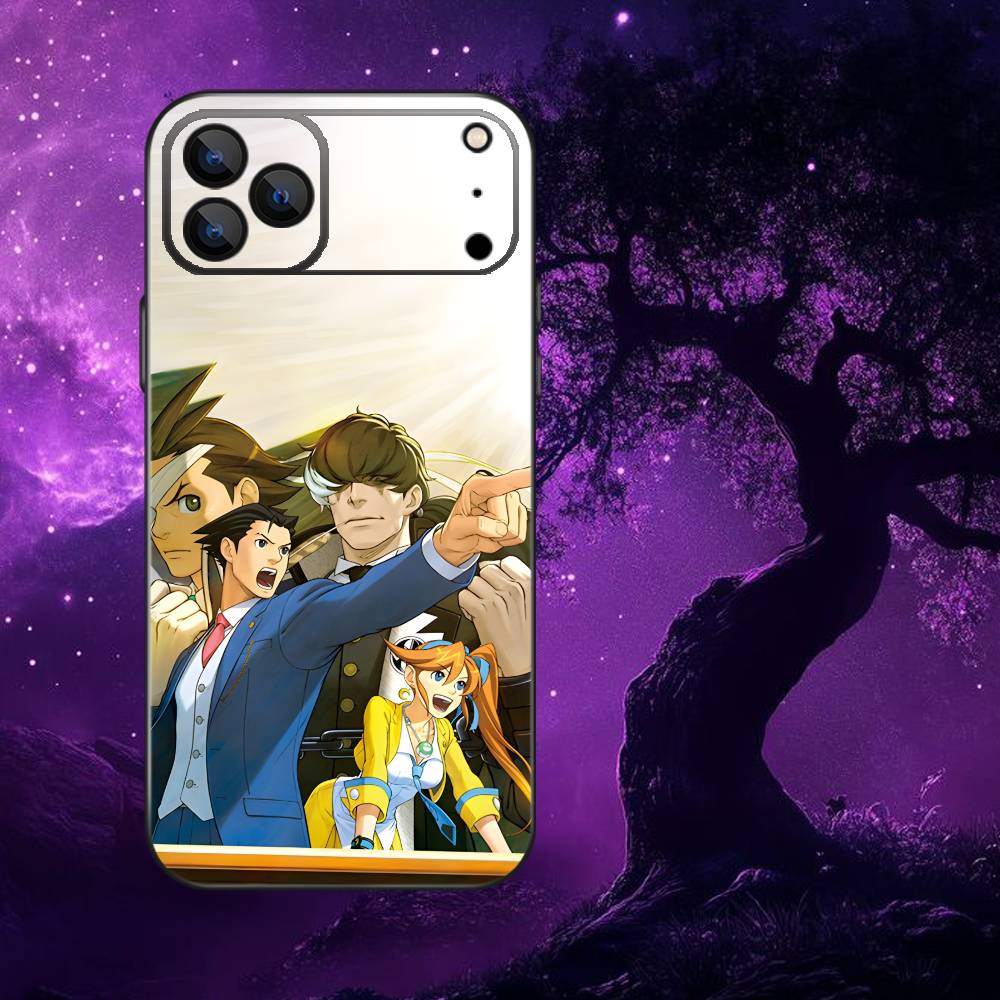 

Game Ace A- Attorney Phone Case For iPhone 17,16,15,14,13,12,Pro,Max,Plus,E,SE4,Air,Mini Black Soft Box iPhone16promax