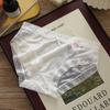 Women's Summer Ultra-thin Jacquard Love Bow-net Yarn Ice Silk Trackless Mid-waist Triangle Briefs