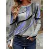 2026 New Women's Black White Striped Orange Trim Knit Sweater Long Sleeve Crew Neck Loose Fit Casual Daily Wear Top