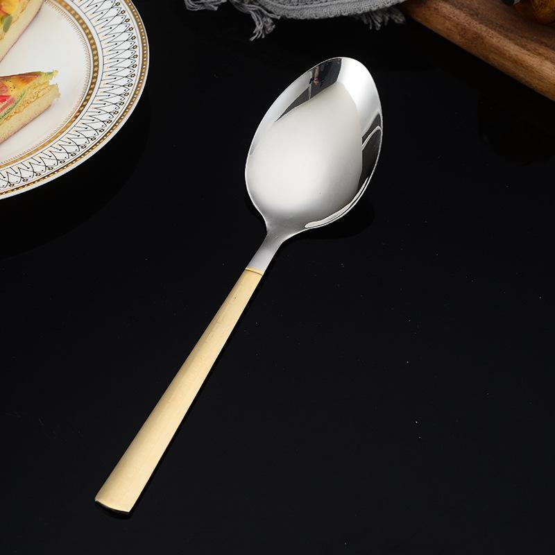 Stainless Steel Spatula Hot Pot Spoon and Kitchenware Set Cooking Spoon Spatula Frying Spoon Titanium-gold Plated Kitchenware